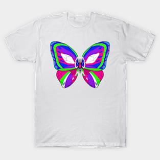 80s Retro Electric Blue Butterfly T-Shirt